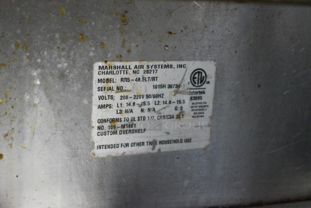 Marshall Air Systems RR5-48.5LT/RT Stainless Steel Commercial Electric Powered Flat Top Griddle w/ Clam Shell Panini Press. on Commercial Casters. 208-220 Volts. - Image 11 of 11