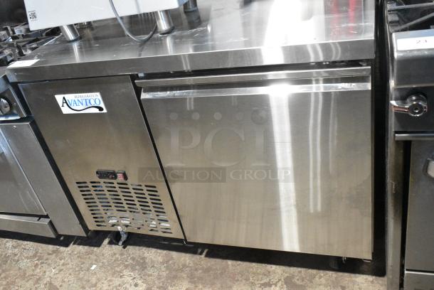 BRAND NEW SCRATCH AND DENT! 2024 Avantco 178SSUD1R Stainless Steel Commercial Single Door Undercounter Cooler on Commercial Casters. 115 Volts, 1 Phase. Tested and Working! - Image 2 of 7