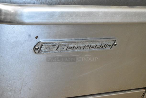 Southbend 4601AA Stainless Steel Commercial Natural Gas Powered 10 Burner Range w/ 2 Convection Ovens, Over Shelf and Back Splash on Commercial Casters. - Image 2 of 10
