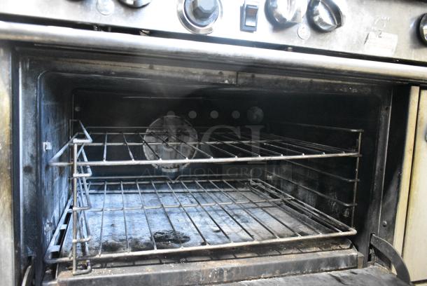 Southbend 4601AA Stainless Steel Commercial Natural Gas Powered 10 Burner Range w/ 2 Convection Ovens, Over Shelf and Back Splash on Commercial Casters. - Image 6 of 10