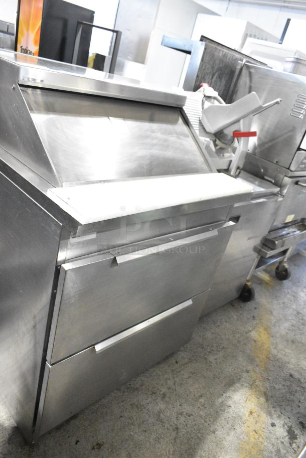 Stainless Steel Commercial Sandwich Salad Prep Table Bain Marie Mega Top w/ 2 Drawers. 115 Volts, 1 Phase. Tested and Powers On But Does Not Get Cold - Image 1 of 11