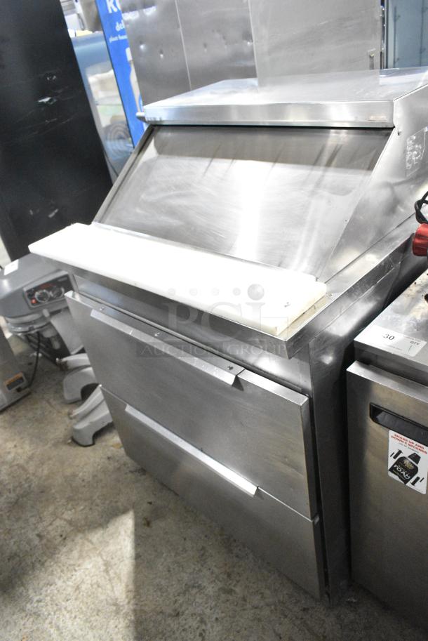 Stainless Steel Commercial Sandwich Salad Prep Table Bain Marie Mega Top w/ 2 Drawers. 115 Volts, 1 Phase. Tested and Powers On But Does Not Get Cold - Image 2 of 11
