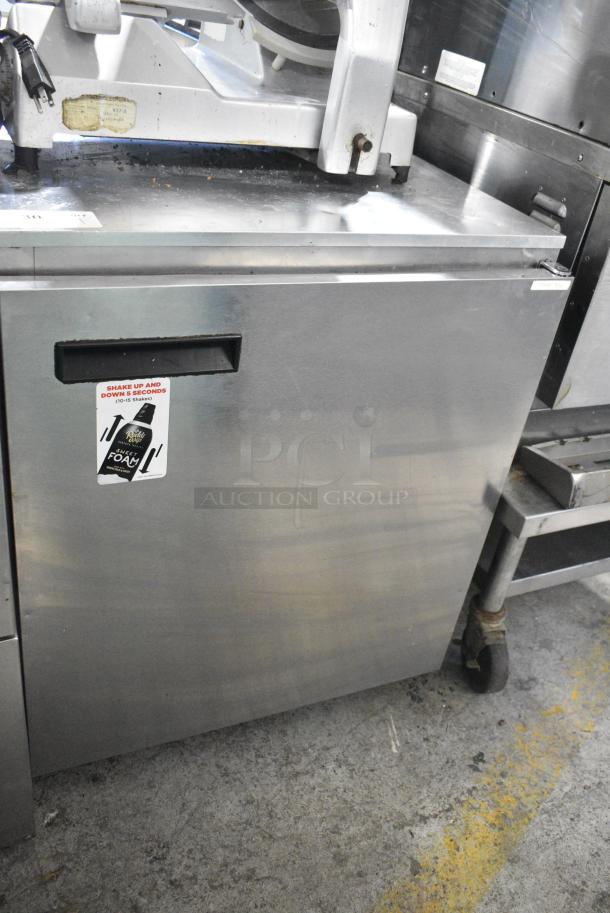 Delfield 406CA-DD1 Stainless Steel Commercial Single Door Undercounter Cooler on Commercial Casters. 115 Volts, 1 Phase. Tested and Powers On But Does Not Get Cold - Image 1 of 6