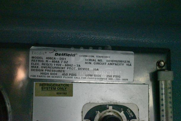 Delfield 406CA-DD1 Stainless Steel Commercial Single Door Undercounter Cooler on Commercial Casters. 115 Volts, 1 Phase. Tested and Powers On But Does Not Get Cold - Image 6 of 6