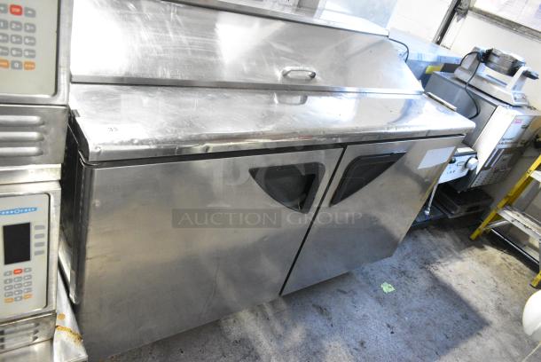 Turbo Air TST-60SD Stainless Steel Commercial Sandwich Salad Prep Table Bain Marie Mega Top on Commercial Casters. 115 Volts, 1 Phase. Cannot Test Due To Damaged Plug - Image 1 of 10