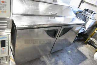 Turbo Air TST-60SD Stainless Steel Commercial Sandwich Salad Prep Table Bain Marie Mega Top on Commercial Casters. 115 Volts, 1 Phase. Cannot Test Due To Damaged Plug