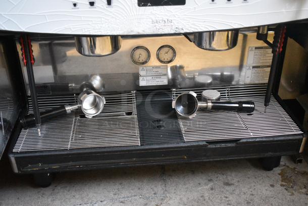 Schaerer Barista Metal Commercial Countertop 2 Group Automatic Espresso Machine w/ 2 Portafilters and 2 Hoppers. 208-240 Volts, 1 Phase. - Image 5 of 7