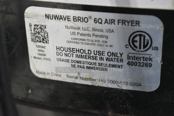 Nuwave Brio Countertop Electric Air Fryer. 120 Volts, 1 Phase. - Image 8 of 8
