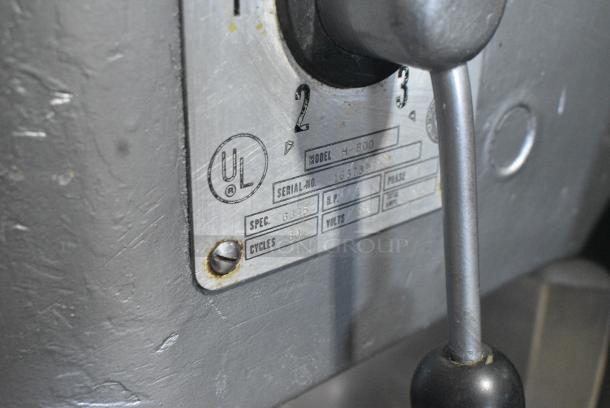 Hobart H-600 Metal Commercial Floor Style 60 Quart Planetary Dough Mixer w/ Pelican Head, Mixing Bowl, Whisk and Dough Hook Attachments. 115 Volts, 1 Phase. - Image 9 of 10