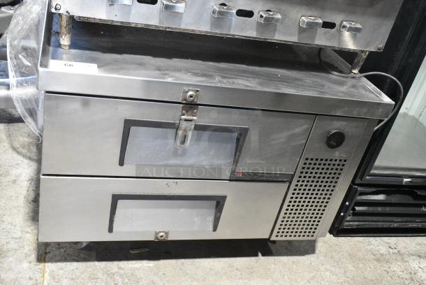 True TRCB-36 Stainless Steel Commercial 2 Drawer Chef Base on Commercial Casters. 115 Volts, 1 Phase. Tested and Powers On But Does Not Get Cold - Image 2 of 8