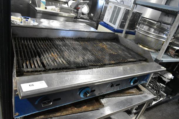 Blue Flame Stainless Stainless Steel Commercial Countertop Natural Gas Powered Charbroiler Grill. - Image 1 of 7