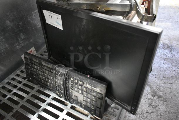 Dell E1910Hc Computer Monitor w/ Keyboard - Image 1 of 6