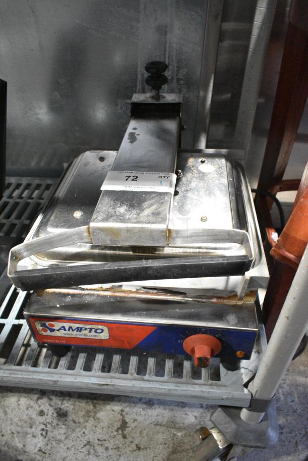 Ampto SASL Metal Commercial Countertop Panini Press. 120 Volts, 1 Phase. Tested and Does Not Power On - Image 1 of 7