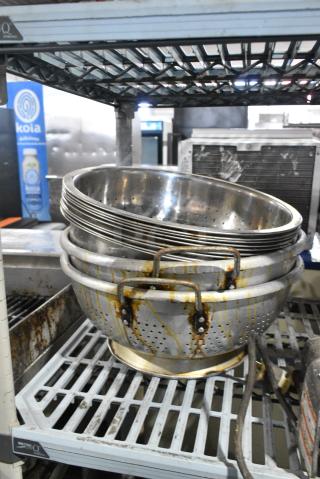 11 Various Metal Colanders. 11 Times Your Bid!