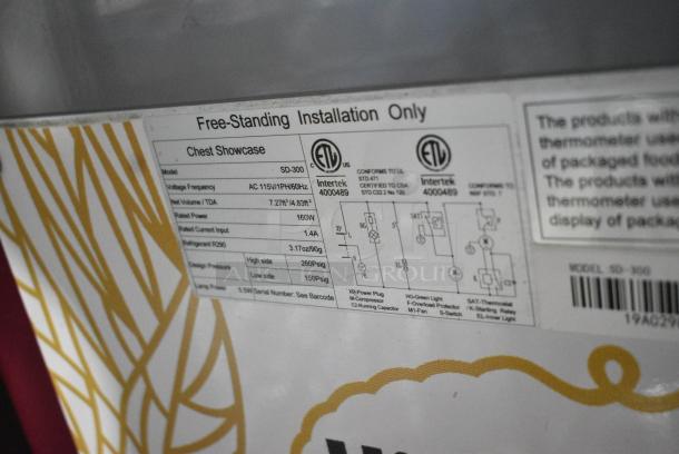 Hiron SD-300 Metal Commercial Ice Cream Freezer Merchandiser on Commercial Casters. 115 Volts, 1 Phase. Tested and Working! - Image 7 of 7