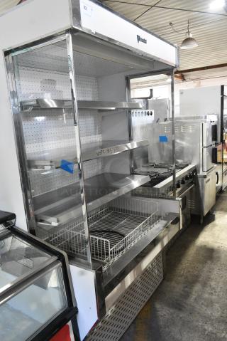 CustomCool GC48SC Metal Commercial Reach In Grab N Go Merchandiser w/ Metal Shelves. 115 Volts, 1 Phase. Tested and Working!