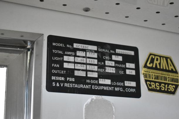 CustomCool GC48SC Metal Commercial Reach In Grab N Go Merchandiser w/ Metal Shelves. 115 Volts, 1 Phase. Tested and Working! - Image 5 of 5