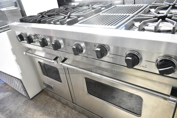 Viking Stainless Steel Commercial Gas Powered 6 Burner Range w/ Charbroiler, Convection Oven and Standard Oven. - Image 4 of 7