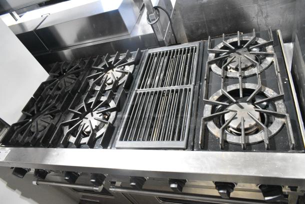 Viking Stainless Steel Commercial Gas Powered 6 Burner Range w/ Charbroiler, Convection Oven and Standard Oven. - Image 5 of 7