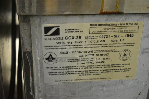 Southbend GCX-2S Stainless Steel Commercial Natural Gas Powered 2 Deck Steam Cabinet. - Image 6 of 6