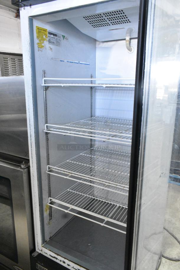 Maxx Cold MXM1-23R Metal Commercial Single Door Reach In Cooler Merchandiser w/ Poly Coated Racks. 115 Volts, 1 Phase. Tested and Powers On But Does Not Get Cold - Image 4 of 5