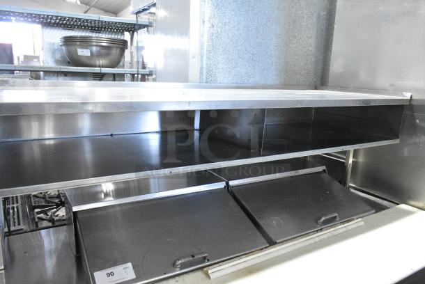 Delfield Stainless Steel Commercial Sandwich Salad Prep Table Bain Marie Mega Top w/ 4 Drawers and Over Shelf. Tested and Working! - Image 6 of 13