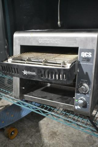 Star Holman QCS-1-350C Stainless Steel Commercial Countertop Electric Powered Conveyor Toaster Oven. 120 Volts, 1 Phase. Tested and Working!