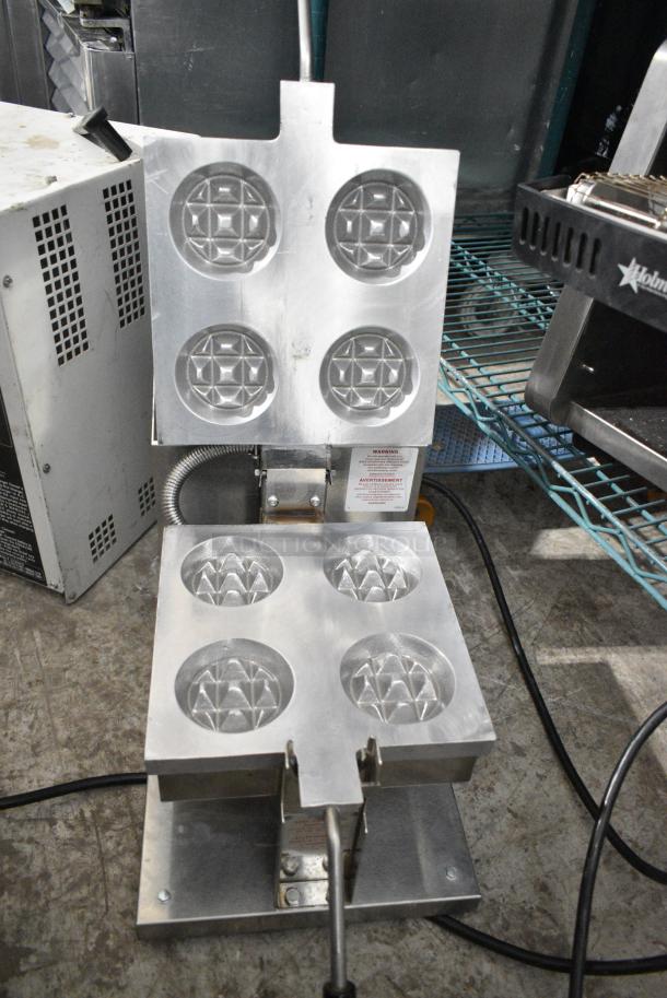 Gold Medal 5025 Stainless Steel Commercial Countertop 4 Mini Waffle Maker. 120 Volts, 1 Phase. Tested and Working! - Image 4 of 7