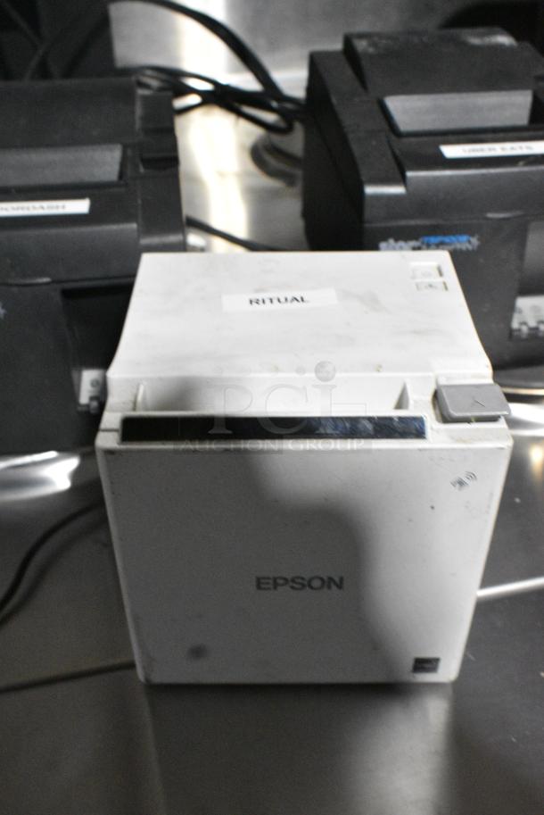 3 Receipt Printers Including Epson and 2 Star. Comes w/ Receipt Printer Rolls and Bus Bin. 3 Times Your Bid! - Image 5 of 10