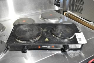UniqueWare Metal Countertop Electric Powered 2 Burner Range.  120 Volts, 1 Phase.
