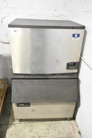 Manitowoc IY0454A-161 Stainless Steel Commercial Ice Head on Ice-O-Matic Ice Bin. 115 Volts, 1 Phase.