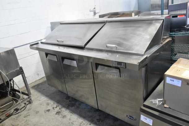 Atosa Stainless Steel Commercial Sandwich Salad Prep Table Bain Marie Mega Top on Commercial Casters. 115/250 Volts, 1 Phase. - Image 1 of 12