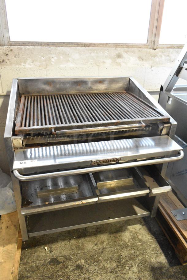 MagiKitch'n Stainless Steel Commercial Natural Gas Powered Charbroiler Grill on Commercial Casters. - Image 1 of 10
