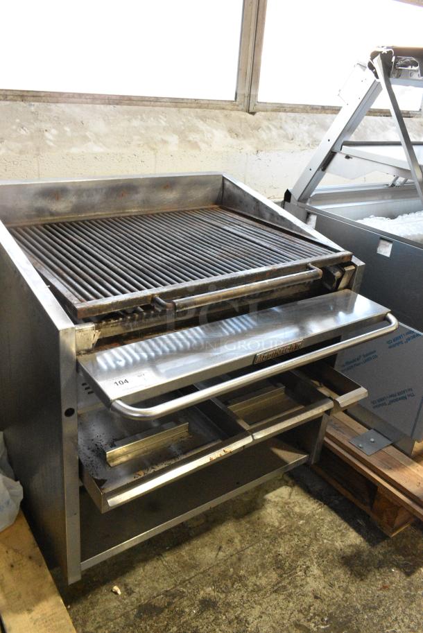 MagiKitch'n Stainless Steel Commercial Natural Gas Powered Charbroiler Grill on Commercial Casters. - Image 2 of 10