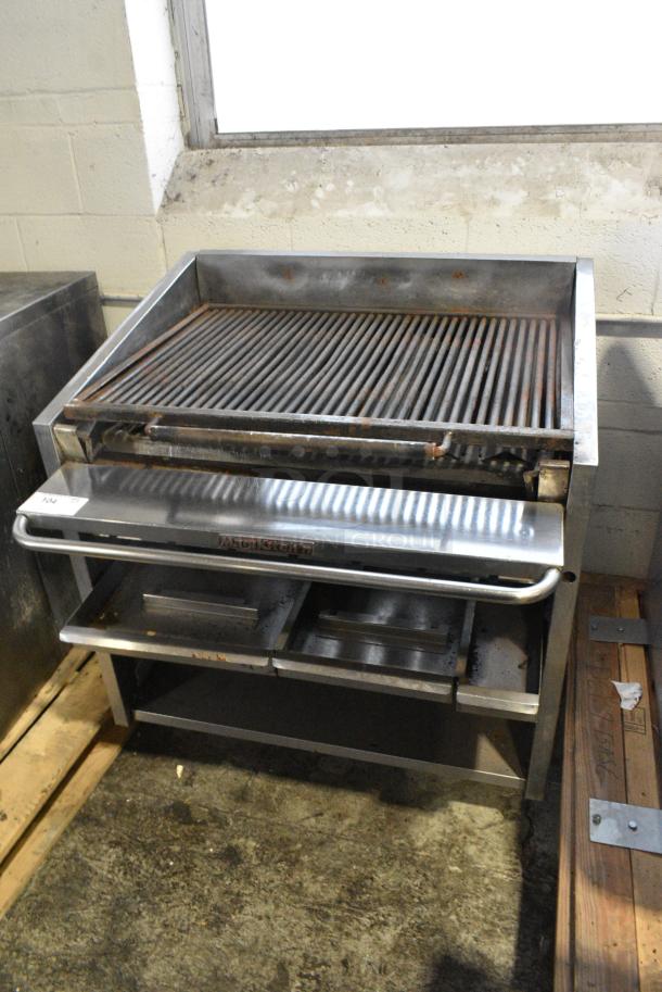 MagiKitch'n Stainless Steel Commercial Natural Gas Powered Charbroiler Grill on Commercial Casters. - Image 3 of 10