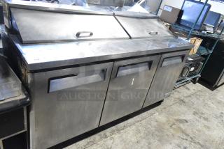 Turbo Air MST-72 Stainless Steel Commercial Sandwich Salad Prep Table Bain Marie Mega Top on Commercial Casters. 115 Volts, 1 Phase. Tested and Working!