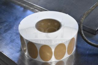 Box of Brown Sticker Rolls