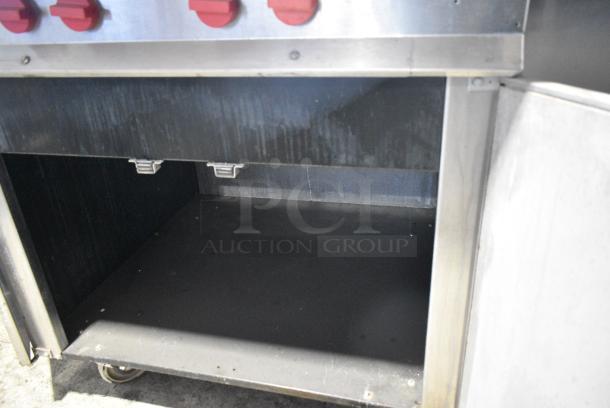 GH45S Metal Commercial Natural Gas Powered 4 Burner Range w/ Under Shelf on Commercial Casters. 120,000 BTU. - Image 6 of 7