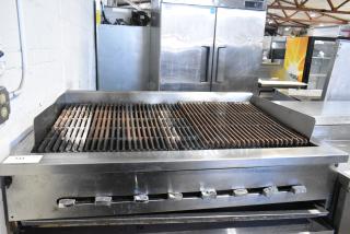Stainless Steel Commercial Countertop Natural Gas Powered Charbroiler Grill.