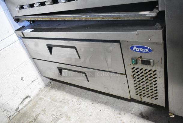 Atosa Stainless Steel Commercial 2 Drawer Chef Base on Commercial Casters. 115 Volts, 1 Phase. Tested and Working! - Image 1 of 5