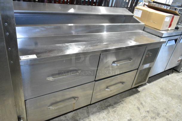 Stainless Steel Commercial Pizza Prep Table w/ 4 Drawers on Commercial Casters. 115 Volts, 1 Phase. Tested and Working! - Image 1 of 9