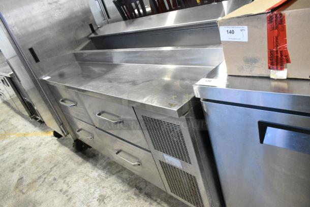 Stainless Steel Commercial Pizza Prep Table w/ 4 Drawers on Commercial Casters. 115 Volts, 1 Phase. Tested and Working! - Image 2 of 9
