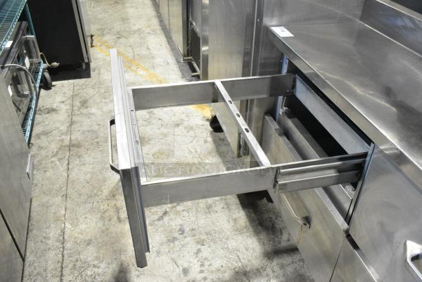 Stainless Steel Commercial Pizza Prep Table w/ 4 Drawers on Commercial Casters. 115 Volts, 1 Phase. Tested and Working! - Image 6 of 9