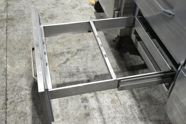 Stainless Steel Commercial Pizza Prep Table w/ 4 Drawers on Commercial Casters. 115 Volts, 1 Phase. Tested and Working! - Image 7 of 9