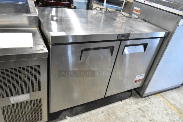 2020 AWTC48-GR Stainless Steel Commercial 2 Door Work Top Cooler on Commercial Casters. 115 Volts, 1 Phase. Tested and Powers On But Does Not Get Cold - Image 1 of 6