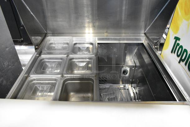 Atosa MSF8305 Stainless Steel Commercial Sandwich Salad Prep Table Bain Marie Mega Top on Commercial Casters. 115 Volts, 1 Phase. Tested and Working! - Image 4 of 6