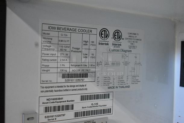 IDW G-12s Metal Commercial Single Door Reach In Cooler Merchandiser w/ Poly Coated Racks. 115 Volts, 1 Phase. Tested and Working! - Image 5 of 6