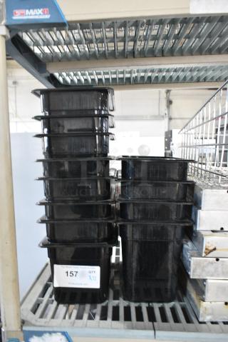 ALL ONE MONEY! Lot of 12 Black Poly Drop In Bins.