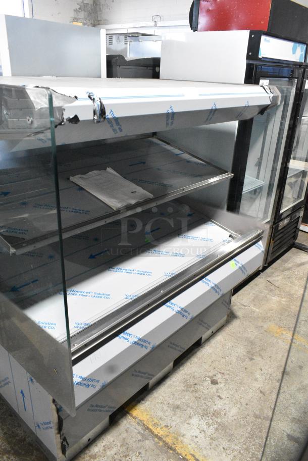 BRAND NEW SCRATCH AND DENT! 2016 BKI HSS4-2TSQ Stainless Steel Commercial Floor Style 2 Tier Warming Display Case Merchandiser. 230 Volts, 1 Phase. - Image 1 of 6