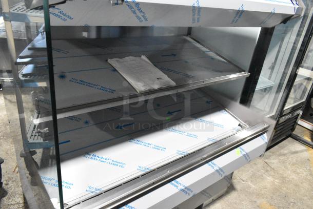 BRAND NEW SCRATCH AND DENT! 2016 BKI HSS4-2TSQ Stainless Steel Commercial Floor Style 2 Tier Warming Display Case Merchandiser. 230 Volts, 1 Phase. - Image 3 of 6